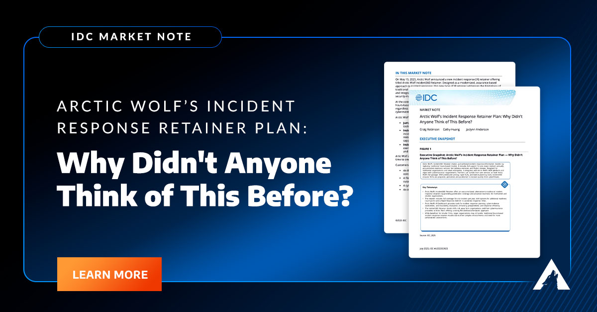 IDC Market Note Arctic Wolf's Incident Response Retainer Plan Why